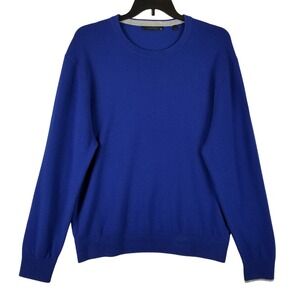 Greyson Mens 100% Cashmere Crewneck Sweater Royal Blue XL Pullover Golf